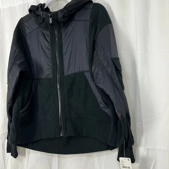 NWT Free People Movement Black Full Zipper Fleece Jacket Size XS - Picture 8 of 10